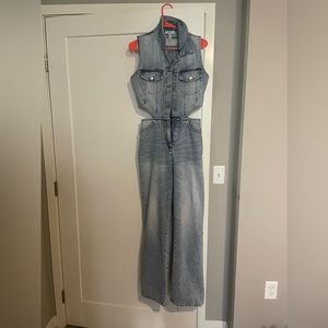 Denim tank/pant jumpsuit